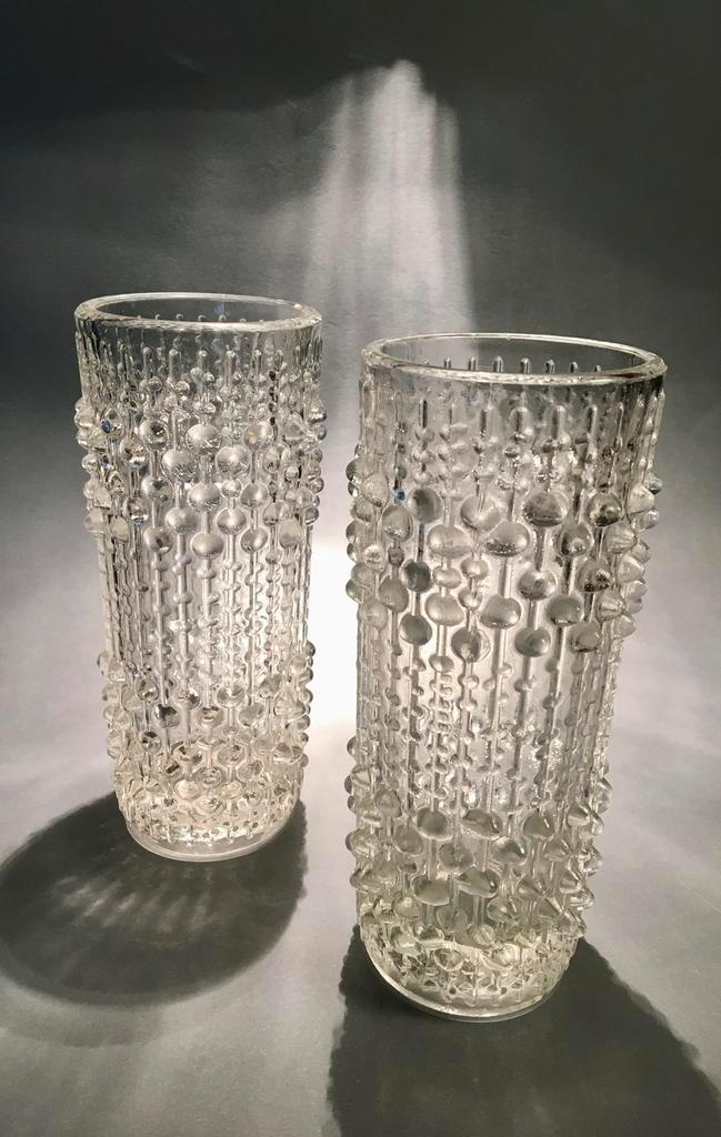 Twee prachtige Candle Wax vaasjes, Hermanova Hut, Antiek en Kunst, Antiek | Vazen, Ophalen of Verzenden