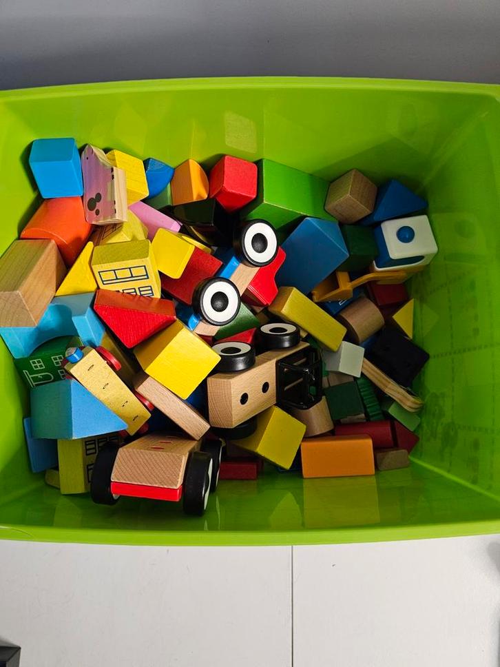 Houten blokken speelgoed, Kinderen en Baby's, Speelgoed | Bouwstenen, Gebruikt, Ophalen