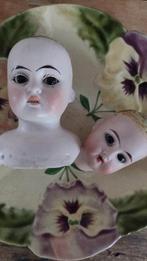 Twee antieke poppen hoofdjes, Ophalen of Verzenden, Pop