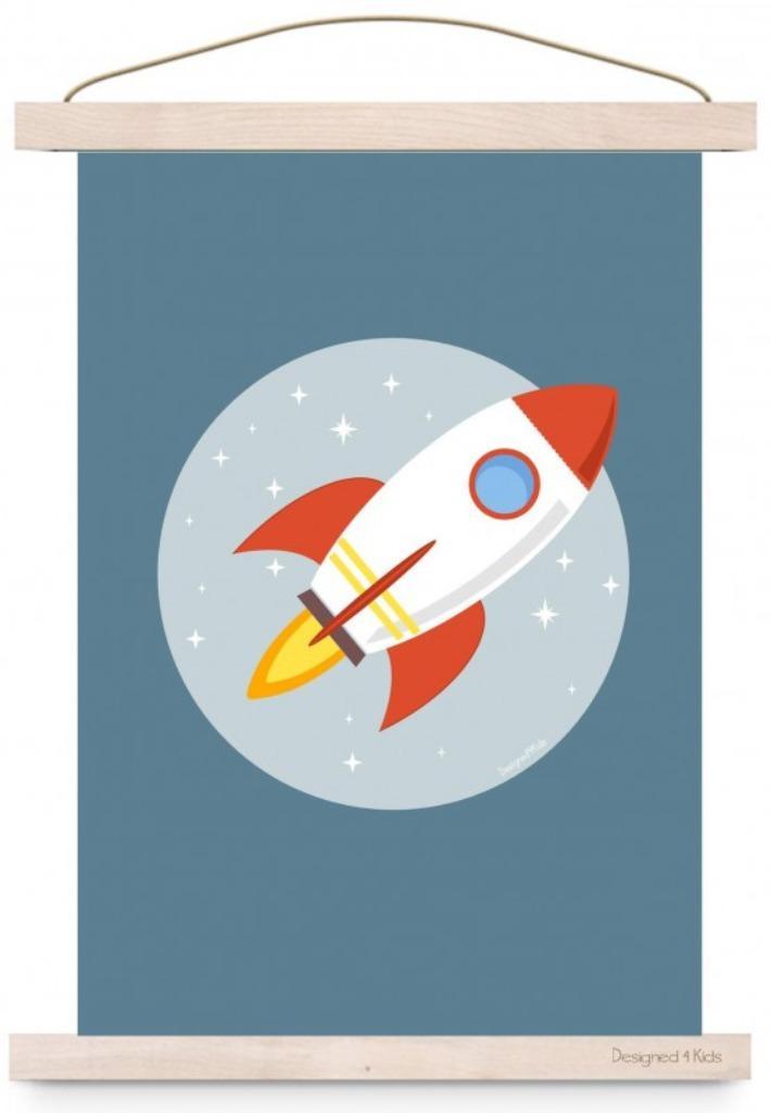 Kinderposter Muurposter Poster Raket Designed4Kids, Kinderen en Baby's, Kinderkamer | Inrichting en Decoratie, Nieuw, Wanddecoratie