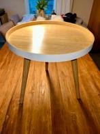 Rond houten bijzettafeltje, Gebruikt, 50 tot 100 cm, Rond, Ophalen of Verzenden