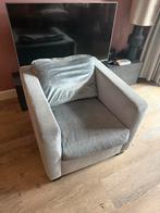 2 IJsblauwe Velours Fauteuils, Huis en Inrichting, Fauteuils, Ophalen, Gebruikt, Stof, 75 tot 100 cm