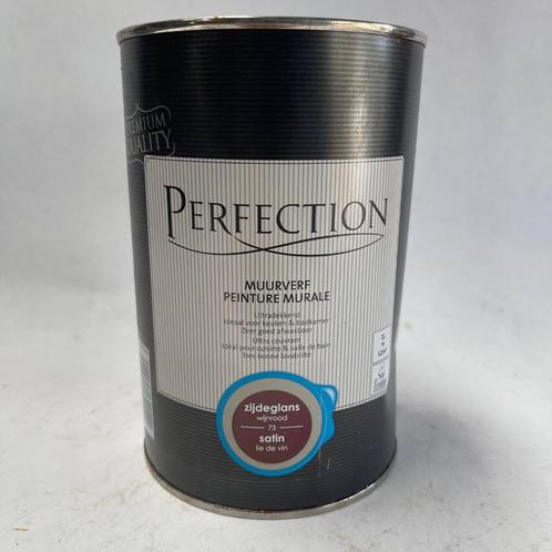 Perfection Muurverf Wijnrood Verf Rood Zijdeglans 1L, Doe-het-zelf en Verbouw, Verf, Beits en Lak, Nieuw, Verf, Minder dan 5 liter