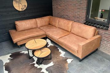 Hoekbank Pancho Cognac (2 jaar jong, nauwelijks gebruikt) beschikbaar voor biedingen