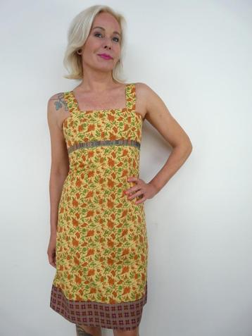 *Abfab Vintage Katoenen Zomerjurk met Bloemen 36*