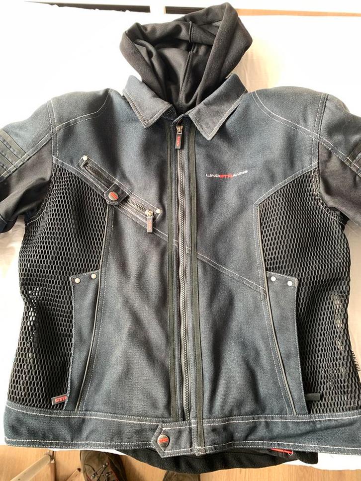 Lindstrand motorjas XL en broek zwart, maat L, Motoren, Kleding | Motorkleding, Jas | textiel, Ophalen of Verzenden