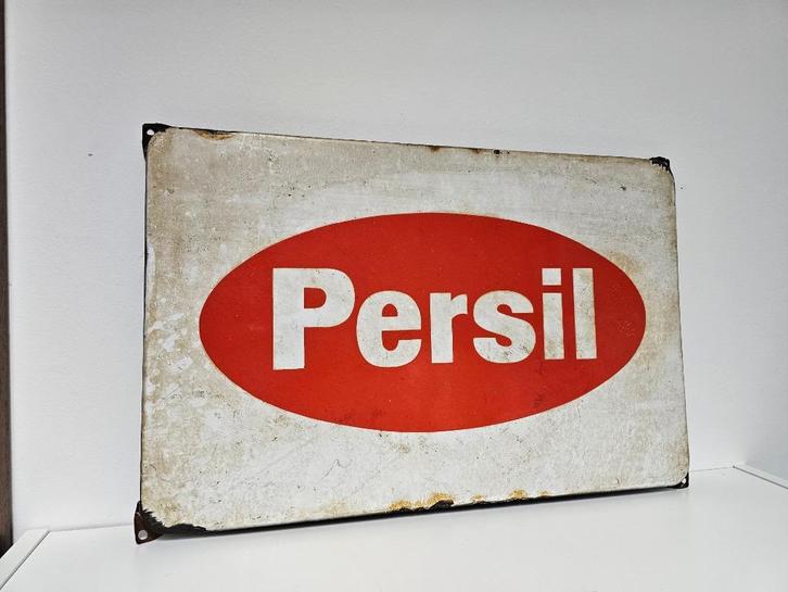 Vintage emaille Persil reclamebord voor €220,-!, Antiek en Kunst, Antiek | Emaille, Ophalen