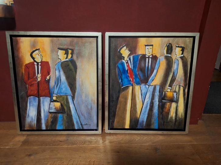 Twee Schilderijen van B. Willemsen, Antiek en Kunst, Kunst | Schilderijen | Modern, Ophalen of Verzenden