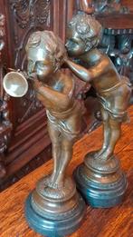 Prachtig antiek set bronzen beelden Louis KLEY, Antiek en Kunst, Ophalen of Verzenden, Brons
