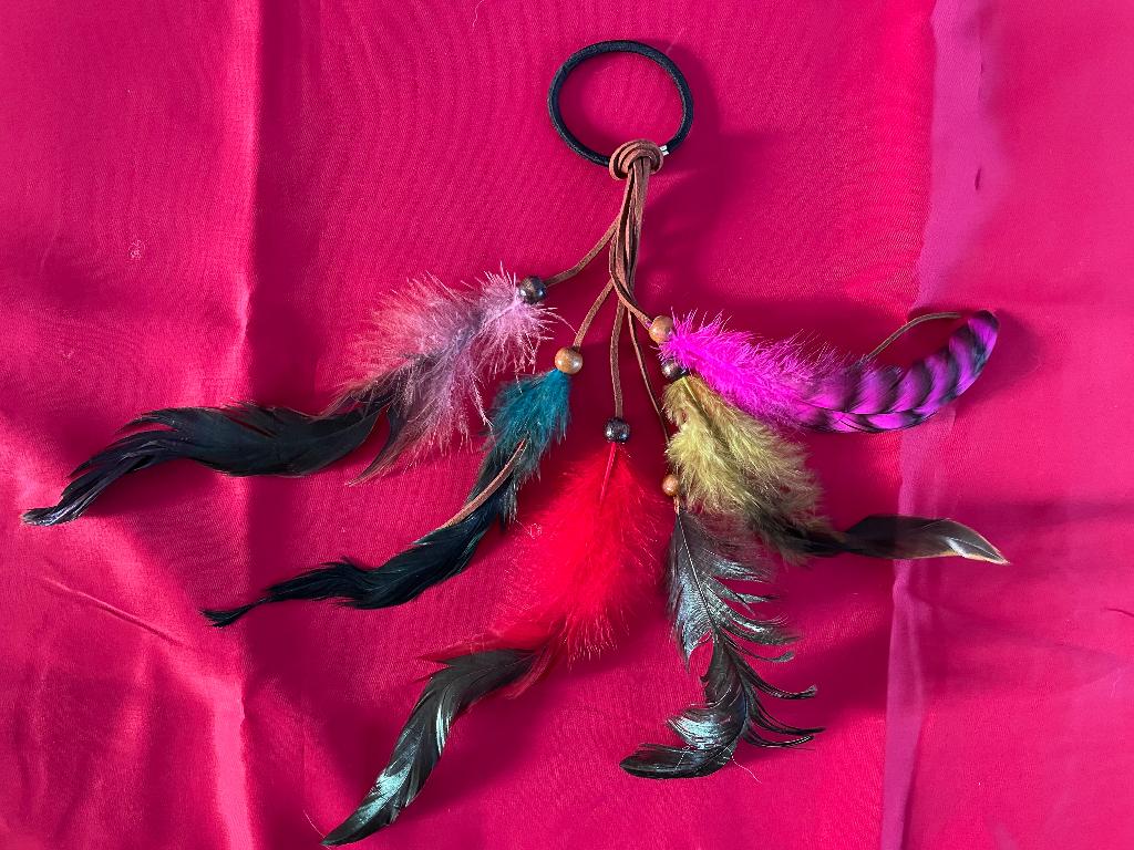 Boho haarband met gekleurde veren - Nieuw, Ophalen of Verzenden, Nieuw, Haarspeld