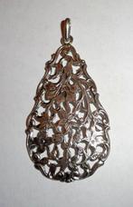 Hanger Zilver bloemen opengewerkt Antiek Niekerk, Verzenden, Zilver, Hanger