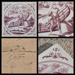 Delft, mangaan tegel met bijbelse voorstelling, Antiek en Kunst, Ophalen of Verzenden