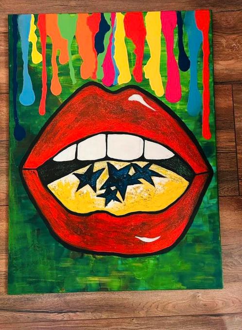 Schilderij L80xB60x1,5 te koop t.e.a.b. in Assen, Antiek en Kunst, Kunst | Schilderijen | Abstract, Ophalen
