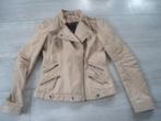 WonderMe! Echt leren biker-jack; maat S, Beige, Ophalen of Verzenden, Zo goed als nieuw, Jasje