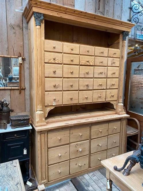 Stoer landelijke kast grutterskast oud grenen ladekast, Antiek en Kunst, Antiek | Meubels | Kasten, Ophalen