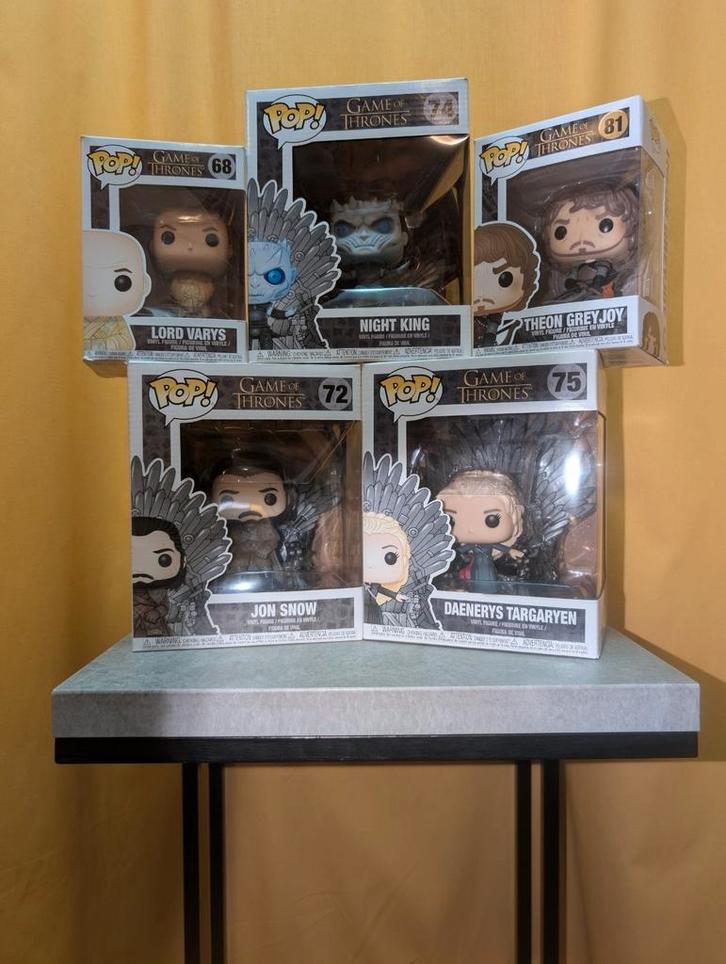 Funko Pop Game of Thrones set (Jon Snow, Daenerys, etc), Verzamelen, Lord of the Rings, Zo goed als nieuw, Actiefiguurtje, Ophalen