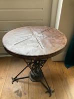 Bruin metaal bijtafel, Ophalen, Rond, Minder dan 50 cm, Metaal