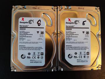 2 X Seagate Barracuda 3TB [HDD-1370-3+4] ST3000DM001  9-5 beschikbaar voor biedingen