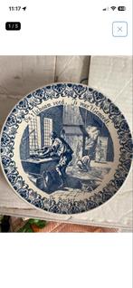 Delfts blauw wandbord - De Bakker, Ophalen of Verzenden