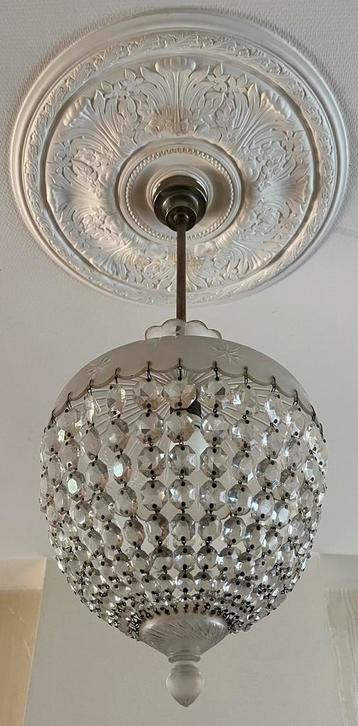 Antieke kristallen kroonluchter/plafondlamp beschikbaar voor biedingen