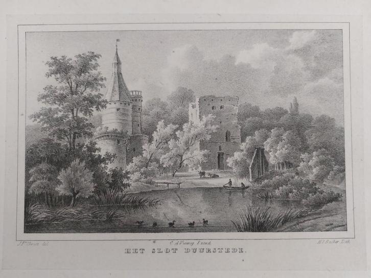 50 / Slot Wijk bij Duurstede Litho uit 1846, Antiek en Kunst, Kunst | Litho's en Zeefdrukken, Ophalen of Verzenden