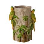 Nieuwe vaas met papegaaien en palmbomen, Overige materialen, Rond, Ophalen of Verzenden, Binnen