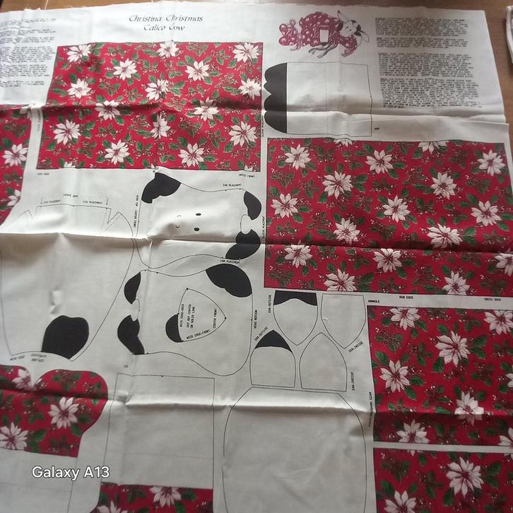 Zelfmaak Kerst Koe - Uniek Project!, Hobby en Vrije tijd, Stoffen en Lappen, Katoen, 120 cm of meer, 30 tot 200 cm, Ophalen of Verzenden