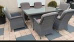 Luxe royale 6 persoons tuinset / loungeset, Ophalen, 6 zitplaatsen, Zo goed als nieuw, Wicker