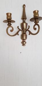 Antieke tweedelige wandkandelaar, Antiek en Kunst, Antiek | Kandelaars, Ophalen of Verzenden, Koper of Brons