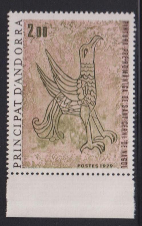 Andorra 1979 Tekening vogel, Postzegels en Munten, Postzegels | Thematische zegels, Postfris, Dier of Natuur, Ophalen of Verzenden