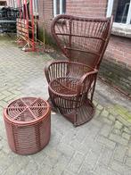 Rotan Fauteuil met voeten steun, Ophalen, Gebruikt, Minder dan 75 cm, 50 tot 75 cm