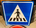 Verkeersbord, voetgangers oversteek plaats, metaal, leuk, Ophalen of Verzenden, Gebruikt