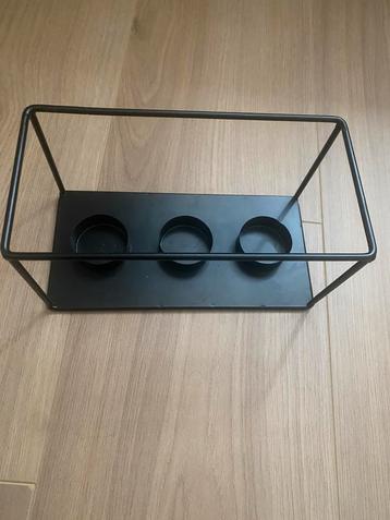 Als nieuw waxinelicht houder metaal zwart waxine licht beschikbaar voor biedingen