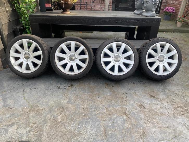 4 Audi A4 velgen met Michelin Alpin6 winterbanden 17 inch, Auto-onderdelen, Banden en Velgen, Banden en Velgen, Winterbanden, 17 inch