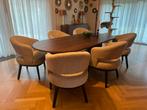Zitmaxx 6x eet fauteuils met eettafel walnoot 1 jaar jong!, Ophalen, Zo goed als nieuw
