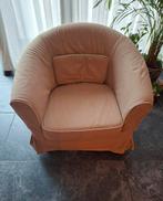 Ikea Tullsta fauteuil donkerblauw met beige hoes, Ophalen, Minder dan 75 cm, Zo goed als nieuw, 75 tot 100 cm