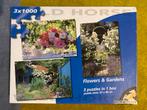 3 x 1000 stukjes puzzel Flowers & Gardens, Ophalen of Verzenden, 500 t/m 1500 stukjes, Zo goed als nieuw, Legpuzzel