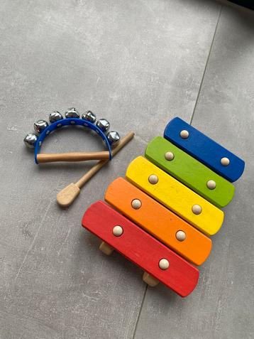 Houten Xylofoon & Rammelaar - Weinig gebruikt! beschikbaar voor biedingen