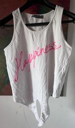 20: Bizzy wit shirt / hempje HAPPINESS 152, Meisje, Gebruikt, Ophalen of Verzenden, Shirt of Longsleeve