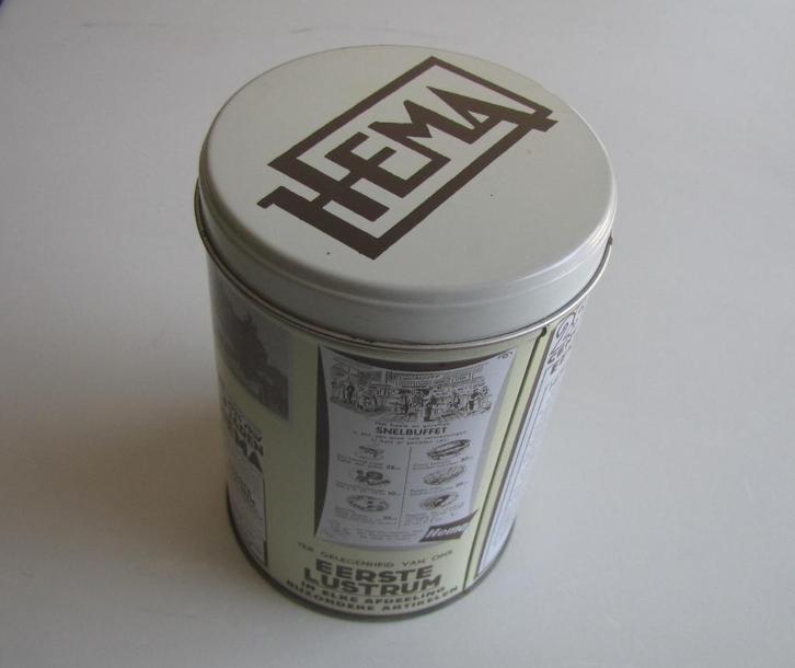 Oud HEMA blik ter ere van 5 jarig bestaan 1926 - 1931, Verzamelen, Blikken, Zo goed als nieuw, Overige, Overige merken, Ophalen of Verzenden