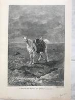 J. Berres: Er wiehert umsonst, 1896, or. gravure, 32x22cm., Ophalen of Verzenden