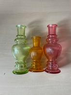 Vrolijk gekleurde kandelaars glas, Ophalen of Verzenden, Zo goed als nieuw, Overige materialen, Minder dan 25 cm