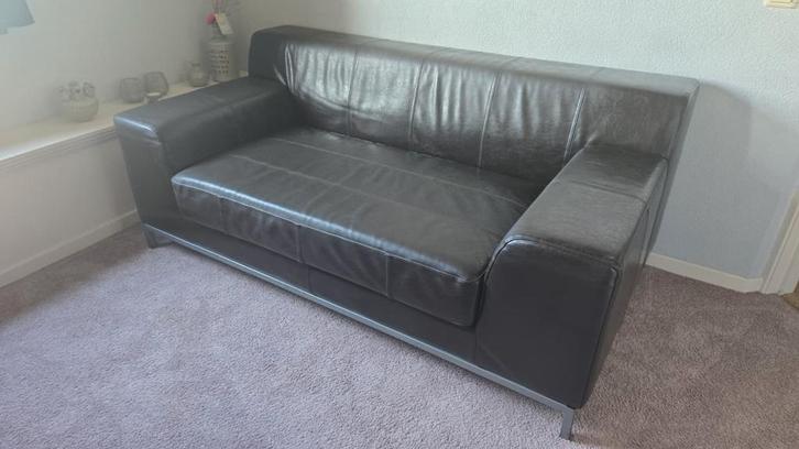 Lederen 2-zits IKEA Kramfors bank - 180cm breed, Huis en Inrichting, Banken | Sofa's en Chaises Longues, Gebruikt, Tweepersoons