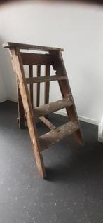 Authentieke,orginele Vintage houten schilderstrapje, Antiek en Kunst, Curiosa en Brocante, Ophalen