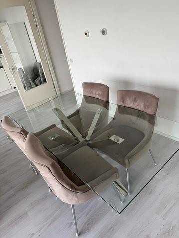 Argo Eettafel Glas/Staal 200 x 100 cm beschikbaar voor biedingen