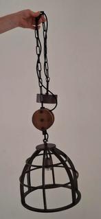 Industriële hanglamp met hout. Merk Brilliant., Huis en Inrichting, Lampen | Hanglampen, Ophalen
