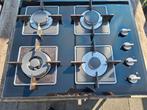 Gaskookplaat op glas inbouw 60cm, Witgoed en Apparatuur, Kookplaten, Ophalen, 4 kookzones, Zo goed als nieuw, Inbouw