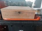 Vintage Houten Kist met Inscriptie, Ophalen of Verzenden