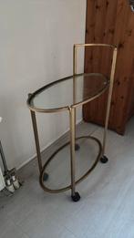 Stijlvolle glazen bijzettafel serveertafel, Ophalen, Minder dan 55 cm, Rond, 60 cm of meer