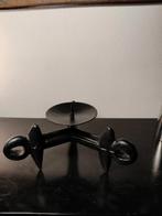 2889 Vintage IJzeren Brutalist Kandelaar, Gebruikt, Zwart, Ophalen of Verzenden, Metaal